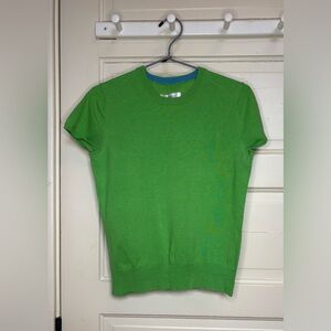 Isaac Mizrahi short sleeve sweater medium size in brite green/lime green